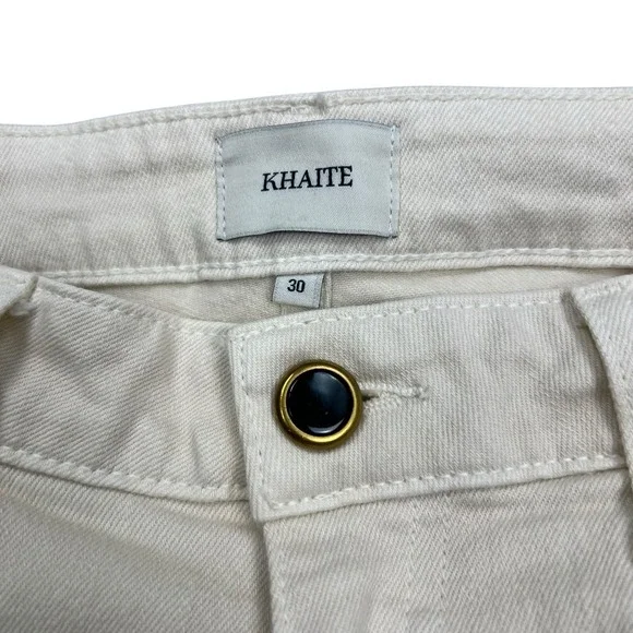 Khaite Jeans Womens Size 30x29 White Danielle High Rise Straight Denim - Picture 6 of 9